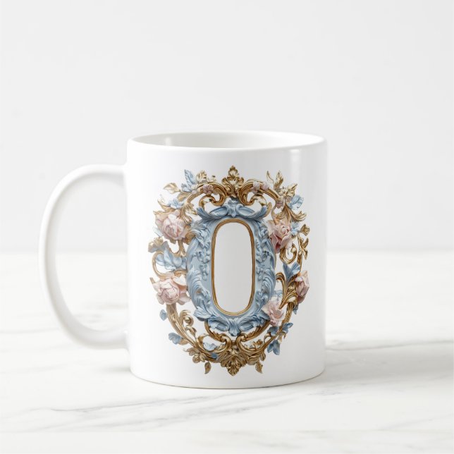 Rococo Initial 'O' Mug for a Coffee Princess (Left)