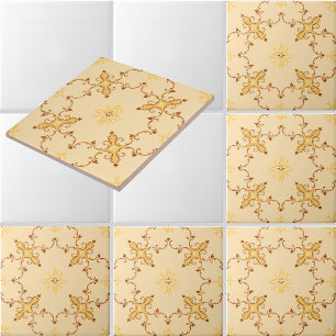 Rococo Inspired Foliate Scrolls Pattern Tile