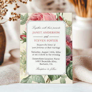 Rococo Inspo Vintage Botanical Floral Wedding Invitation