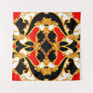 Rococo intricate panel with floral elements tapestry