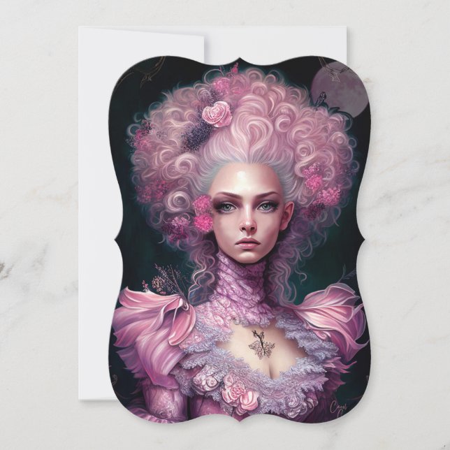 Rococo Lady Fantasy Queen Flat Card (Front)