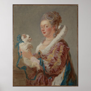 Rococo Lady with Dog French Art Print