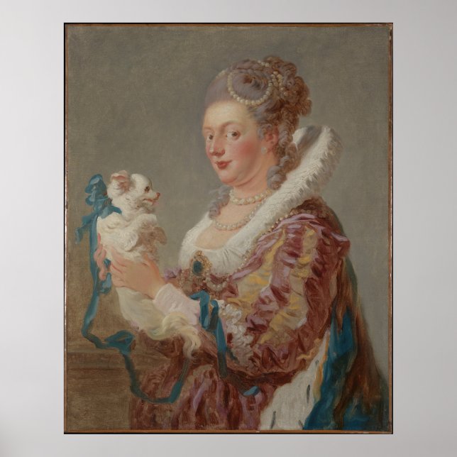 Rococo Lady with Dog French Art Print (Front)