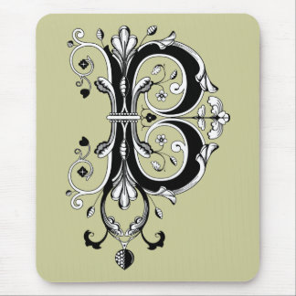 Rococo Monogram Letter B Mouse Mat