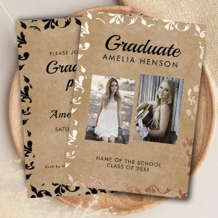 Rococo Old Paper Graduate Photo Collage Graduation