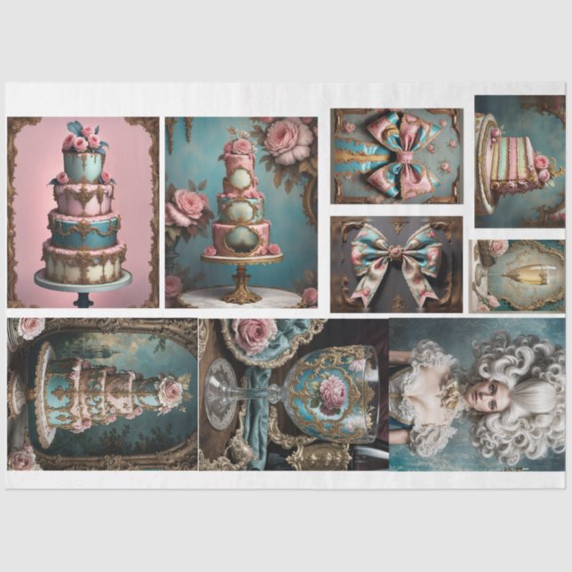 Rococo Parisian Masterboard - France - Cake  Tissue Paper (Front)