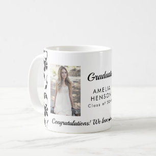 Rococo Pattern Congratulations Graduate 2 Photos Coffee Mug