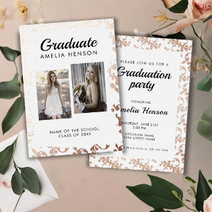 Rococo Pattern Graduate 2 Photo Collage Graduation