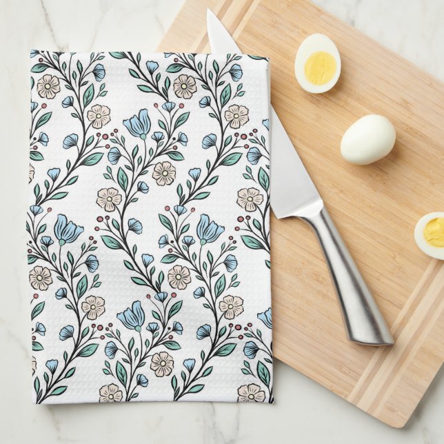 Rococo pattern tea towel (Quarter Fold)