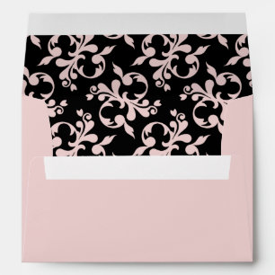 Rococo Pink Black Ornament Pattern   Envelope