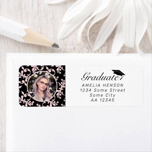 Rococo Pink Graduate Photo Graduation Address (Insitu)