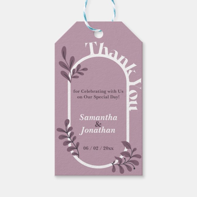Rococo Pink Simple Wedding Gift Tags (Front)