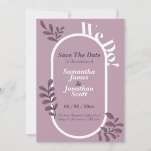 Rococo Pink Simple Wedding Save The Date Invitation