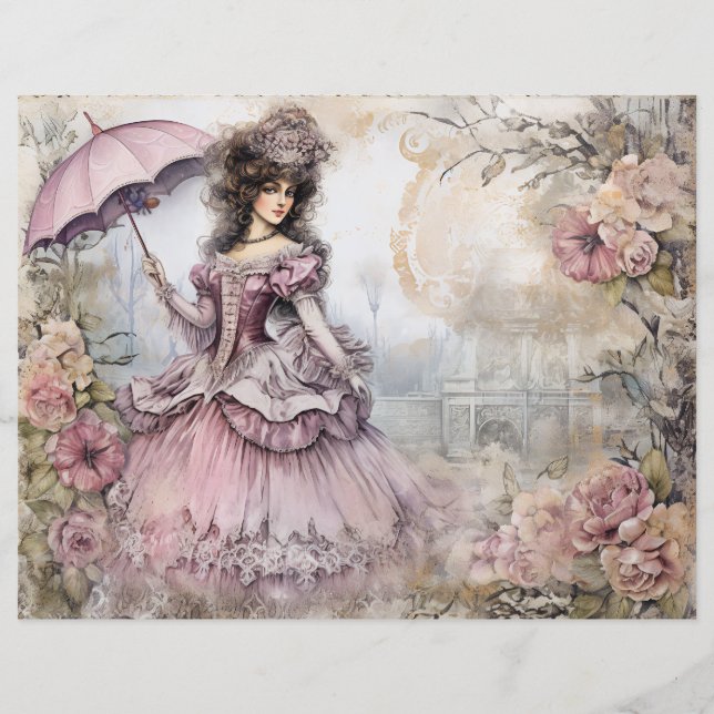 Rococo Princess Scrapbook Paper (Back)