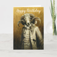 Rococo Ram Birthday Card
