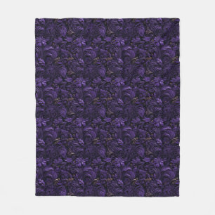 Rococo Realms: Dark Purple & Gold Fleece Blanket