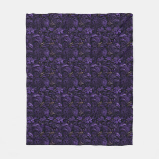 Rococo Realms: Dark Purple & Gold Fleece Blanket