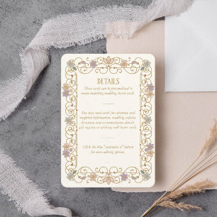 Rococo Revival Elegant Vintage Floral Wedding Enclosure Card