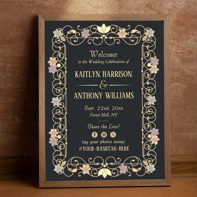 Rococo Revival Elegant Vintage Floral Wedding Poster (Creator Uploaded)