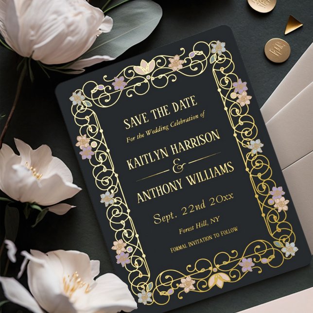 Rococo Revival Elegant Vintage Save The Date (Creator Uploaded)