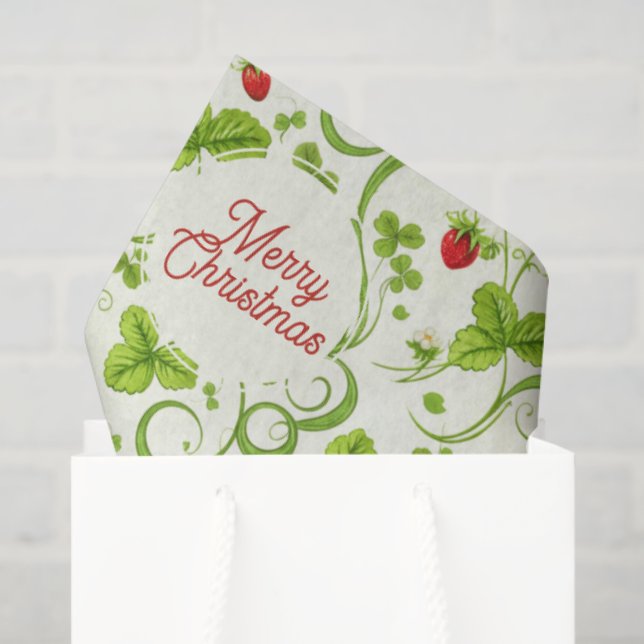 Rococo Revival Wild Strawberry & Clover Custom Tissue Paper (Gift Bag)