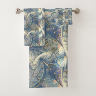 Rococo Rich Pattern design with Gold Relief Bath Towel Set