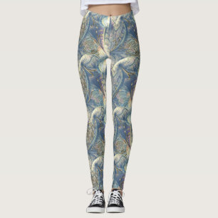 Rococo Rich Pattern design with Gold Relief Leggings
