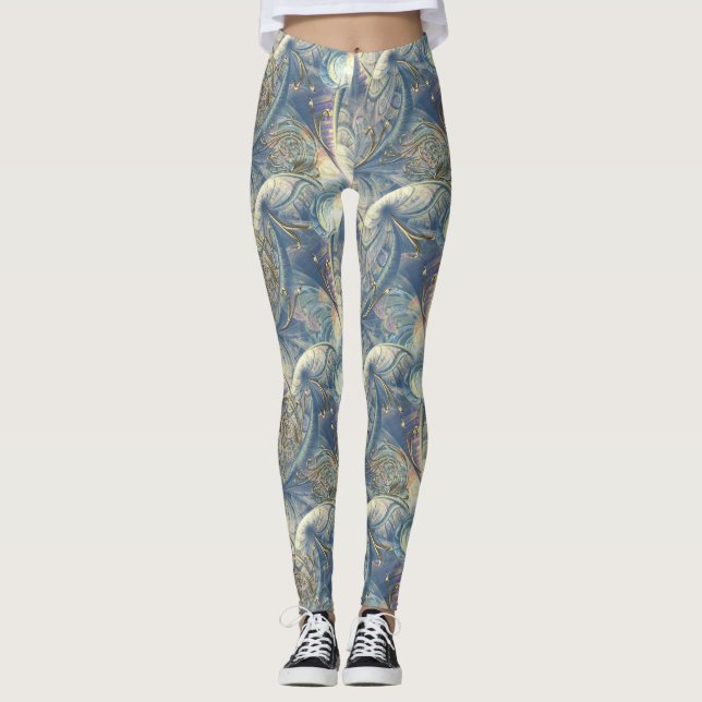 Rococo Rich Pattern design with Gold Relief Leggings (Front)