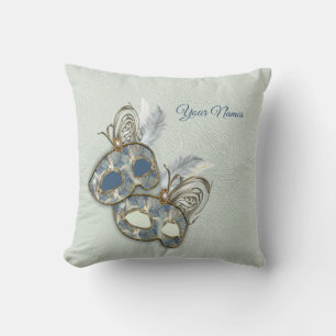 Rococo Rich Pattern design with masks Cushion