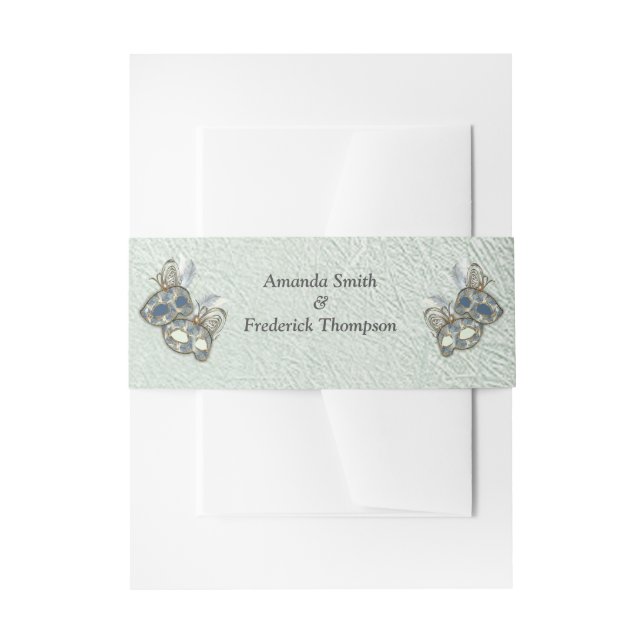 Rococo Rich Pattern design with Masks Invitation Belly Band (Front Example)