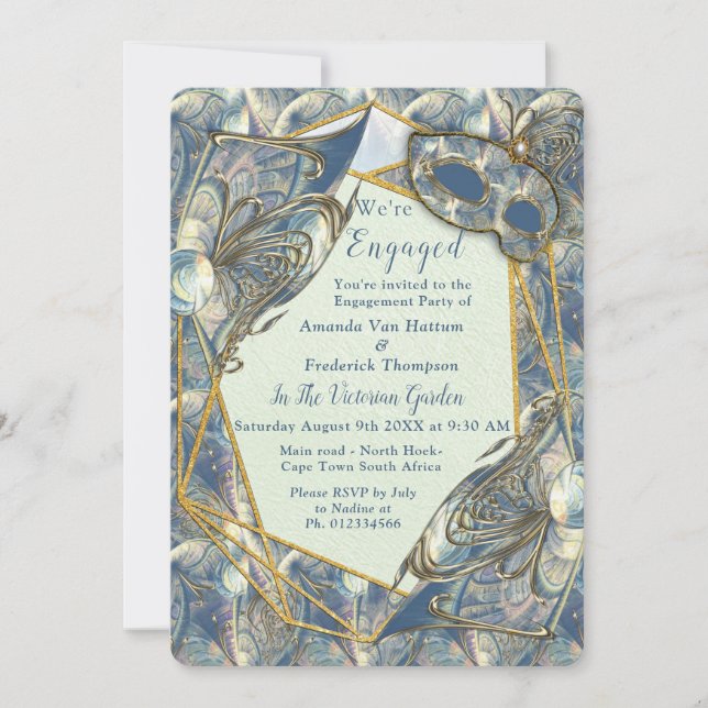 Rococo Rich Romantic Gold Reliefs & Masks Invitati Invitation (Front)