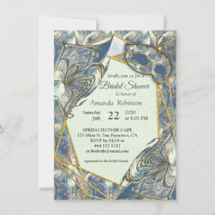Rococo Rich Romantic Gold Reliefs & Masks Invitation