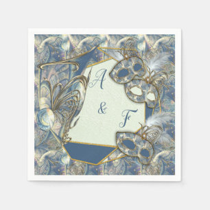 Rococo Rich with Gold Relief & Masks Napkin