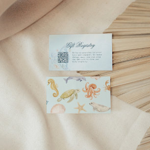 Rococo Sea You Soon Baby Shower Gift Registry Enclosure Card