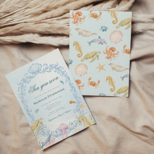 Rococo Sea You Soon Baby Shower Invitation