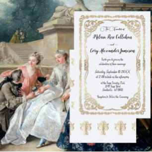 Rococo Style French Ornate Wedding Invitation