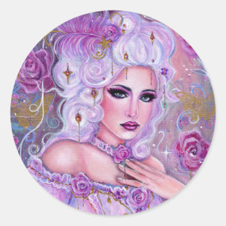 Rococo valentine fantasy art by Renee Lavoie Classic Round Sticker