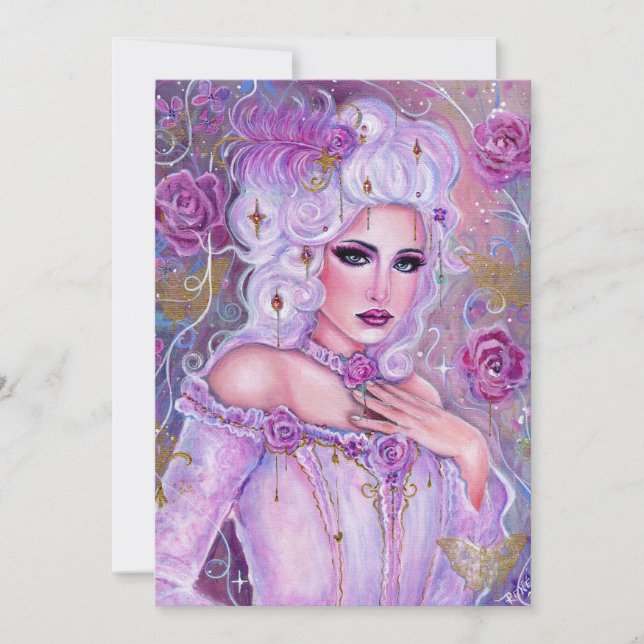 Rococo valentine fantasy art by Renee Lavoie Holiday Card (Front)
