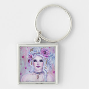 Rococo valentine fantasy art by Renee Lavoie    Key Ring