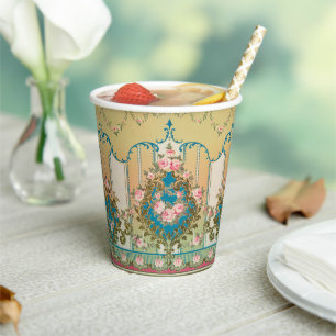 Rococo Versailles Frieze Baroque Vintage Wedding Paper Cups