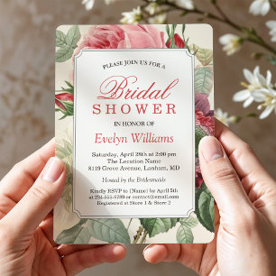 Rococo Vintage Botanical Floral Bridal Shower Invitation
