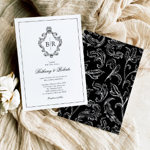 Rococo Vintage Monogram Wedding Invitation
