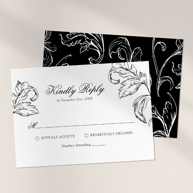 Rococo Vintage Wedding RSVP Card (Creator Uploaded)