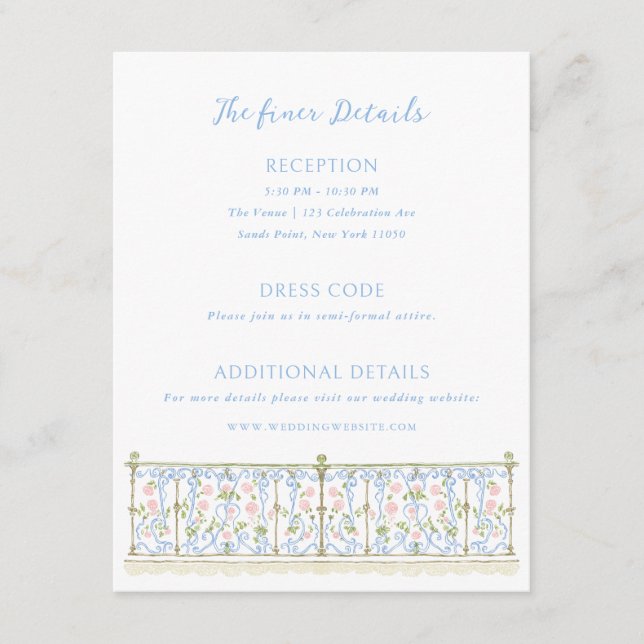 Rococo Wedding Details Enclosure Card (Front)