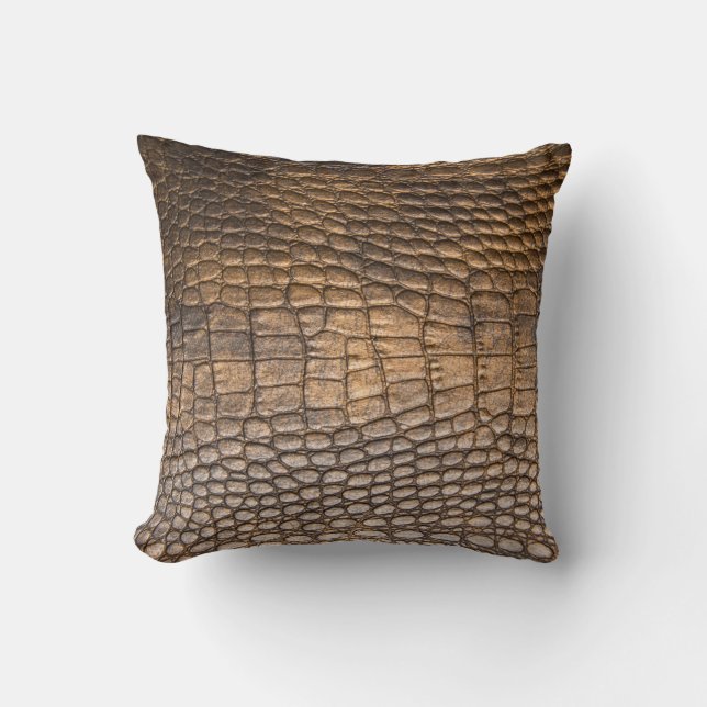 ?rocodile leather. Brown Leather background and te Cushion (Front)