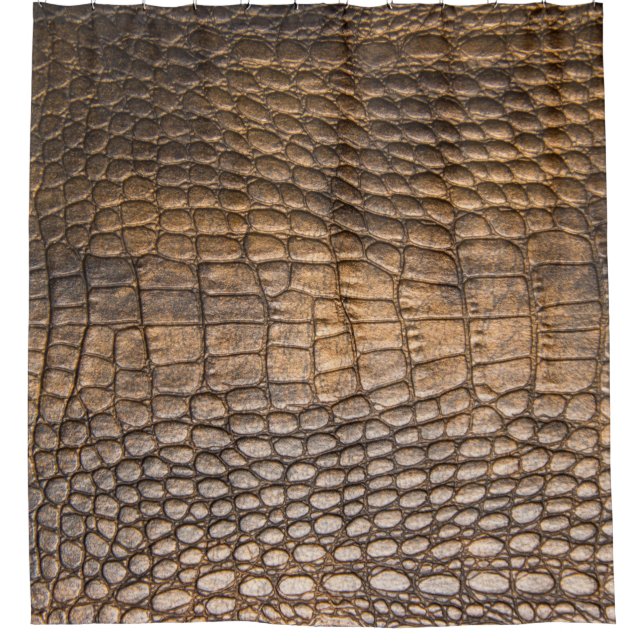 ?rocodile leather. Brown Leather background and te Shower Curtain (Front)