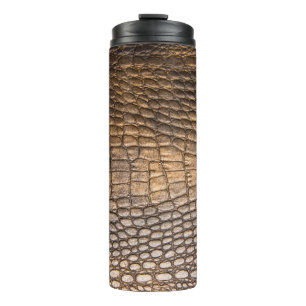 ?rocodile leather. Brown Leather background and te Thermal Tumbler
