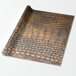 ?rocodile leather. Brown Leather background and te Wrapping Paper