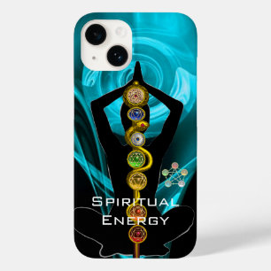 ROD ASCLEPIUS,7 CHAKRAS YOGA LOTUS POSE Blue Case-Mate iPhone 14 Case