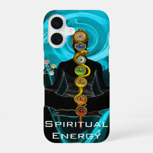 ROD ASCLEPIUS,7 CHAKRAS YOGA LOTUS POSE Blue iPhone 16 Case